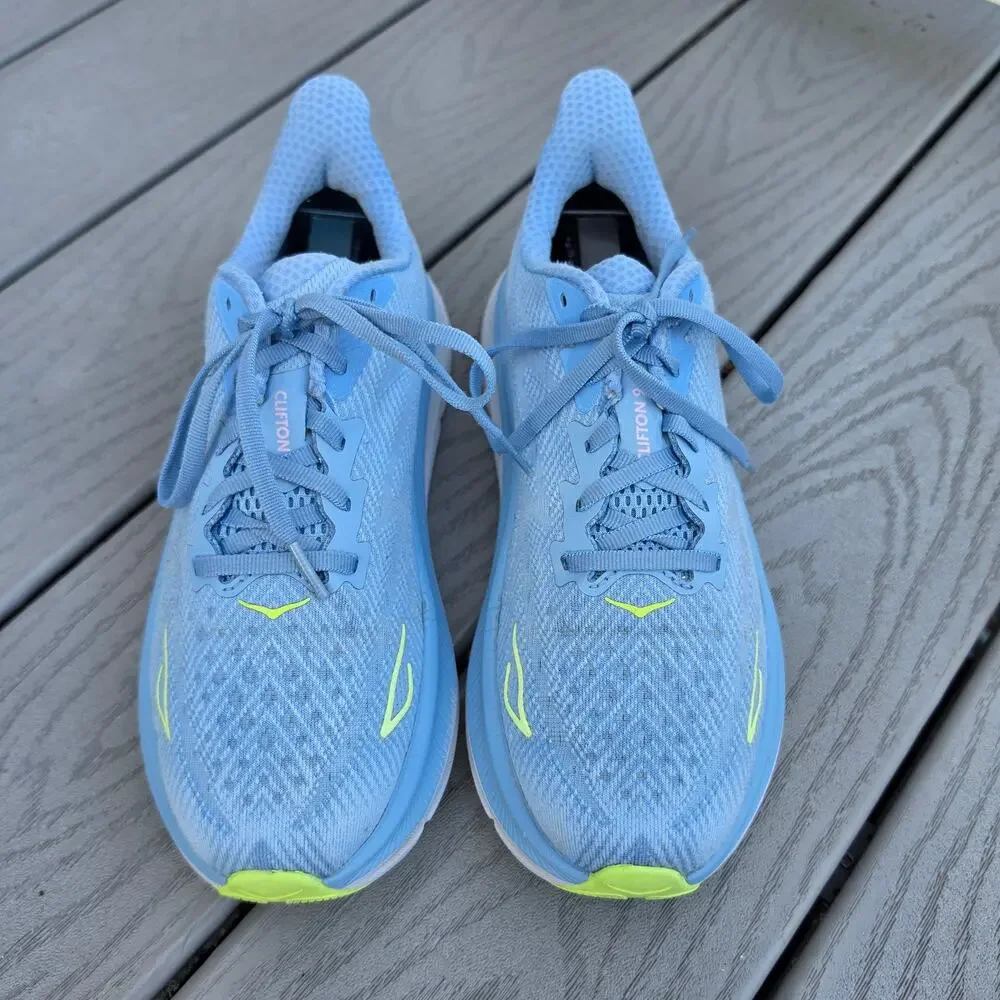 Hoka One Women's Clifton 9 Running Shoes Blue/Pink, Size 7.5
